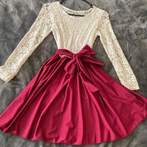 Lace and satin dress